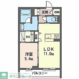 ユーフォネス 1LDKの間取図画像