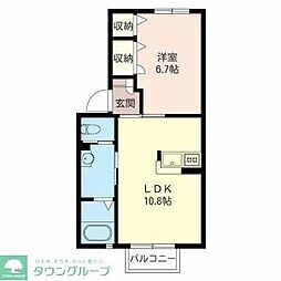 ウィザードA 1LDKの間取図画像