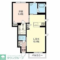 グラヴィス 1LDKの間取図画像