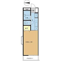 αＮＥＸＴ高崎第4 2階1Kの間取り