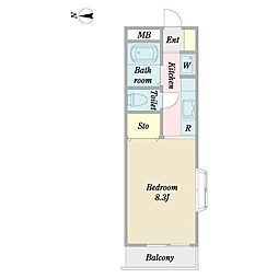 αＮＥＸＴ高崎第4 1階1Kの間取り