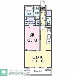 ラニカイ・Ｍ 2階1LDKの間取り