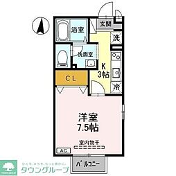 メゾン・フレッサ 1Kの間取図画像