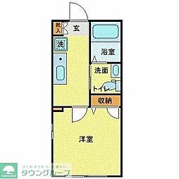 ブライトアンジュ 1Kの間取図画像