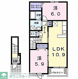 Ｒｏｌｌｉｎｓ　ＰａｒｋII 2階2LDKの間取り