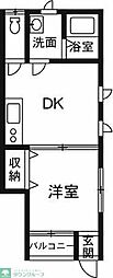 アンディーハウス宮子 1DKの間取図画像