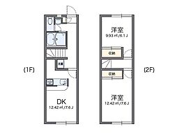 レオパレスドリーム2 2DKの間取図画像