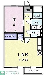 CASAカナイ3 1LDKの間取図画像