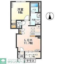 ピパトール 1階1LDKの間取り