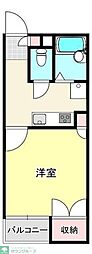 セイラBOX東貝沢B 1Kの間取図画像
