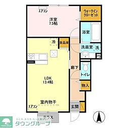 スクエア　Ｂ 1階1LDKの間取り