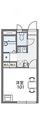 レオパレスイーストハウス 1Kの間取図画像