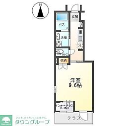 borderA 1Kの間取図画像