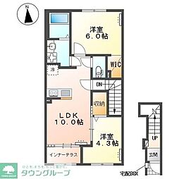 アヴニール 2LDKの間取図画像