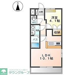 プロニティ　ピア　’09 2階1LDKの間取り