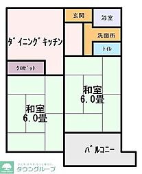 トマルコーポ 2DKの間取図画像