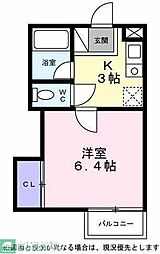 シティハイツかすみ草 ワンルームの間取図画像