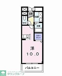 ラ・ビエント 3階ワンルームの間取り