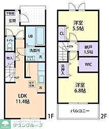 サニーテラス A 2LDKの間取図画像