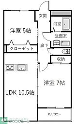 エフォール 2LDKの間取図画像