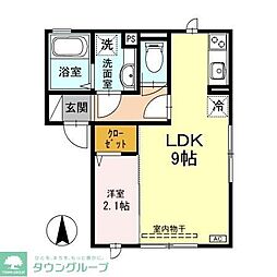 ラ・ステラ太田町 1LDKの間取図画像