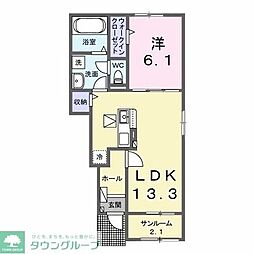 パラッツオ　Ａ 1階1LDKの間取り