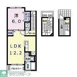 メゾン　ファミールI 3階1LDKの間取り