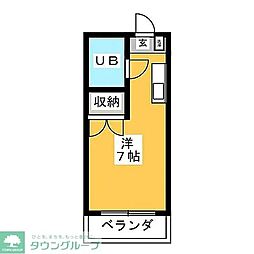 伸栄コーポ ワンルームの間取図画像