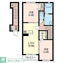アルカサールB 2LDKの間取図画像