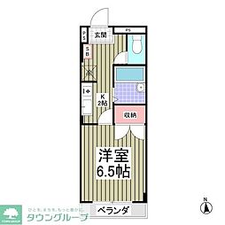 ラルーチェ 1階1Kの間取り