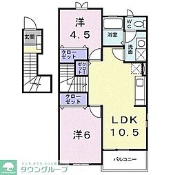 トレゾール　Ｂ 2階2LDKの間取り