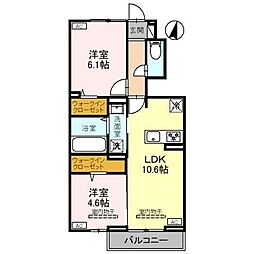 アナベルIII 1階2LDKの間取り