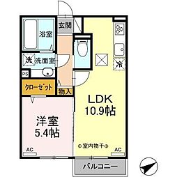 アメージングベルテ 1階1LDKの間取り