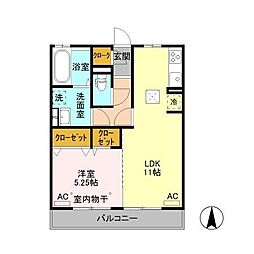 コージーネスト　Ｂ 1階1LDKの間取り