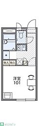 レオパレスバンビーナ 2階1Kの間取り