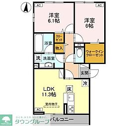 ＥＩＪＵ ＨＯＵＳＥ II 1階2LDKの間取り