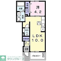 ベル・セレーノ 1階1LDKの間取り