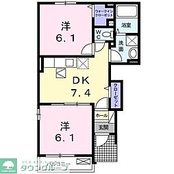 リュブミラーカ　III 1階2DKの間取り