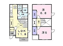 エトワール 1階2LDKの間取り