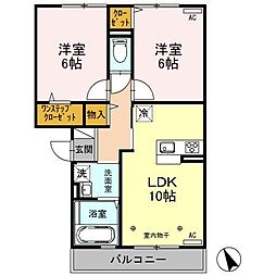 EstateZENC 2LDKの間取図画像