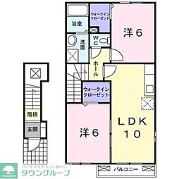 リヴィエール4 2LDKの間取図画像