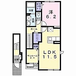 アーバンシティ　I 2階1LDKの間取り