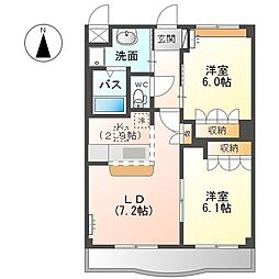 コンフォート　レジデンス 1階2LDKの間取り