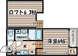 ディアコート 1Kの間取図画像