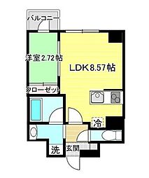 APPLE原町 1LDKの間取図画像