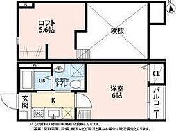 ブエナビスタ長町 1Kの間取図画像
