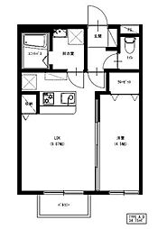 サニープレイス小松島2 1LDKの間取図画像