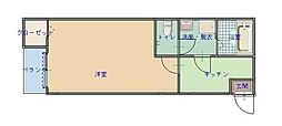 クレフラスト仙台駅北 1Kの間取図画像