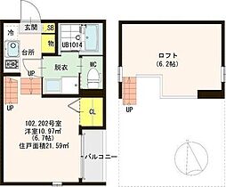 ゴールデンサンシャイン 1Kの間取図画像