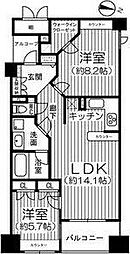 Dクラディア勾当台公園 2LDKの間取図画像